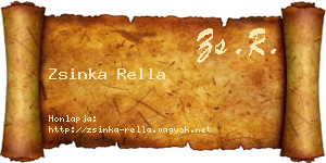 Zsinka Rella névjegykártya